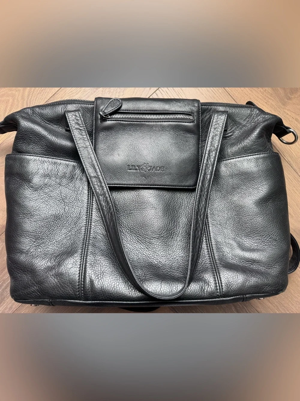 Lily Jade Black Leather Baby Bag – Discontinued Style!
